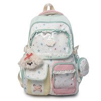 Sac à dos OEM JC pour filles, école primaire et collège, tendance, grande capacité, en microfibre, cuir synthétique, léger, imperméable