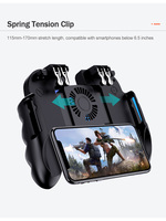 H9 Contrôleur de jeu à six doigts Gamepad Trigger Shooting Free Fire Cooling Fan Gamepad Joystickcontroller extensible