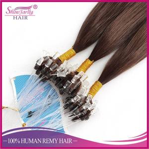 Mẫu 50G <span class=keywords><strong>Micro</strong></span>-Ring Trinh Nữ Tóc Mở Rộng Tự Nhiên Lớp Biểu Bì Phù Hợp Siêu Thẳng Đôi Rút Ra <span class=keywords><strong>Micro</strong></span> Vòng Lặp Con Người Phần Mở Rộng Tóc - Product Image 5