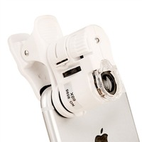 Mikroskop 60X telefonu dijital mikroskop kamera ile LED ışık telefon evrensel cep büyüteç Lens makro yakınlaştırma kamerası klip