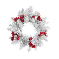 Karangan Bunga Lilin Natal Buatan Tangan Motif Berry, Dekorasi Natal Modern untuk Pintu dan Dinding Rumah