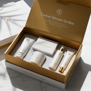 Custom Luxury Skincare Set Magnetic Gift <b>Box</b> with Matt Lamination Recycled Materials Customizable Size & Color - Product Image 5