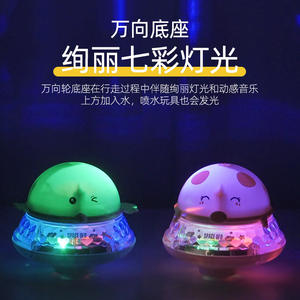 Jouet de douche de bain d'eau de cochon de petit canard <span class=keywords><strong>jaune</strong></span> transfrontalier détection électrique balle de pulvérisation d'eau en plastique pour enfants jouer jouets de bain - Product Image 3