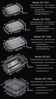 Contenants à clapet jetables transparents en plastique PET pour gâteau cookie choux Swiss Roll Dessert pâtisserie