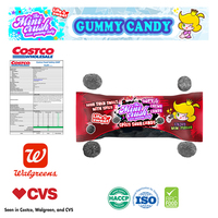 Étiquettes personnalisées Vente à chaud Bonbons aigres sucrés épicés Saveur Bonbons Gommes à mâcher dures et croustillantes Goutte