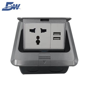 Stainless Steel Pop up Floor <strong>Socket</strong> <strong>RJ45</strong> / Electrical Power Ground Outlet Box With USB Data - Product Image 2