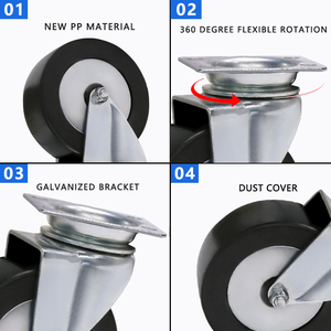 Heavy Duty <span class=keywords><strong>4</strong></span> Zoll 5 Zoll 6 Zoll 8 Zoll Lenkräder Bremse PU Gummi Wagenräder Möbel 100mm 200mm Durchmesser Platten rollen - Product Image 6