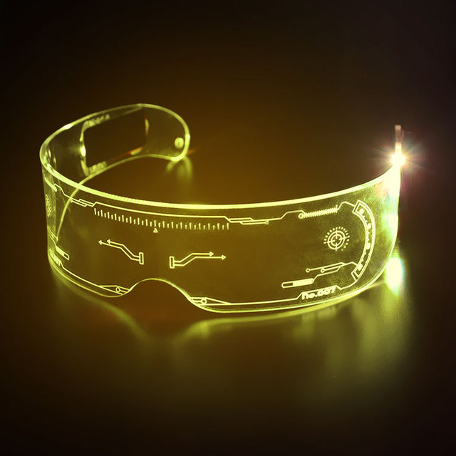Fashion Futuristic Cyberpunk Luminous LED Light-Up Glasses for Christmas Festival Parties-Hot Selling
