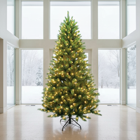 Sapin de Noël artificiel en velours écologique de haute qualité 2026 avec lumières LED claires/blanches chaudes/froides, hauteur personnalisable