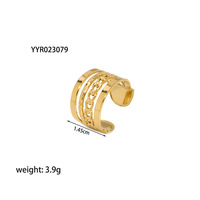 Cincin Terbuka Multi Gaya Baja Tahan Karat 316L Lapis Emas PVD 18K Tahan Air Anti Karat Perhiasan Fashion Wanita Untuk Pemakaian Sehari-hari