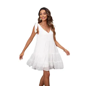 Comfortable Summer Dress Women's Sweetheart Chiffon Short White Dress
