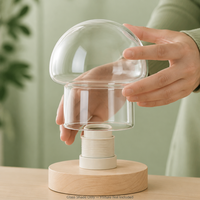 Abat-jour en verre soufflé à la main en forme de champignon, robuste et durable, avec plusieurs traitements de surface pour usine de lampes