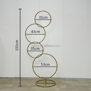 Arche personnalisée de 5 pieds <span class=keywords><strong>cercle</strong></span> de fer rond cerceau toile de fond support cadre de fleur support arc de ballon pour la décoration de pièce maîtresse de mariage - Product Image 6