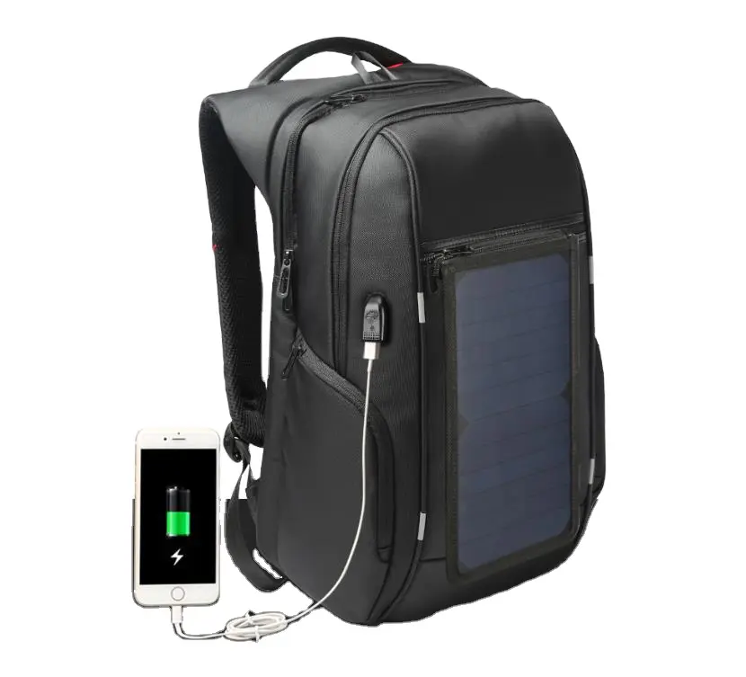 17 inch Solar Panel Backpacks with USB Charger Anti-theft Business Travel School Bag Waterproof Laptop Backpack