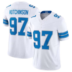 2025 पुरुषों के 97 इदन हुत्चिसन 14 सेंट ब्राउन 16 जेंड गॉफ 87 sam लैप्रोटा 2024 नई सिलाई एफ यू. एस. ई. सीमित ब्लू फुटबॉल जर्सी - Product Image 5