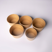 Bol à crème glacée en papier imprimé personnalisé, jetable, 8, 12, 16, 26, 32 oz, bols alimentaires, bols en papier kraft pour soupe avec couvercles
