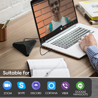 Microphone de conférence USB omnidirectionnel mini portable triangulaire pour réunions de bureau, enregistrement médical et hospitalier