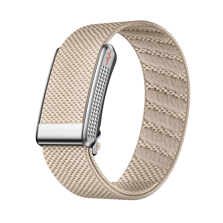 Silver Smart Band With Khaki Strap