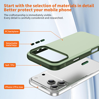 Coque de téléphone mate effet peau pour iPhone 17 Pro Max, double couleur, en PC rigide antichoc, compatible iPhone 17 Air, 16E, 15, 14 Plus, 13, coque de protection