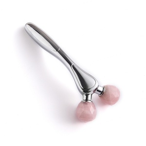 Wholesale Competitive Price Custom Logo Double Pink <b>Roller</b> Facial <b>Metal</b> Massage Tool - Product Image 5