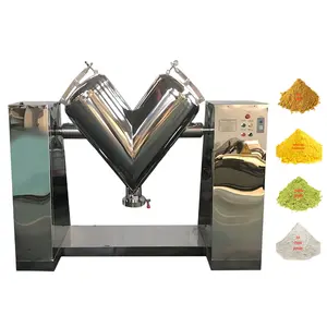 DZJX Best Ice Cream Powder Mix Manufacture Granule Salt Flour Powder V Type Mixing Machine V Shape Mixer Inside Sheder