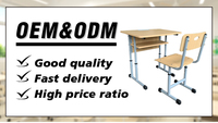 Bureau et chaise d'école en bois de qualité supérieure à hauteur réglable pour le mobilier de classe des étudiants Table et chaise simples en Roumanie