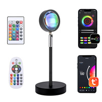 Lampe de table de bureau flexible à LED avec charge USB, contrôle tactile, effet coucher de soleil arc-en-ciel, style moderne vintage pour salon et chambre à coucher