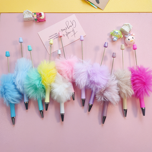 B7013 Schattige Pluche Bal Plastic Sieraden Decoratief Pluizig DIY Beadable Balpen Blanks voor Kralen Cadeau Bruiloft Verjaardag - Product Image 1