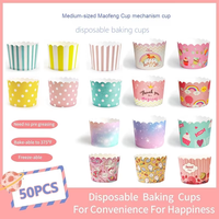 Moules à cupcakes en papier antiadhésif résistant à la chaleur de taille moyenne, fabriqués à la machine, pour la cuisson au four, 50 pièces, outils pour gâteaux
