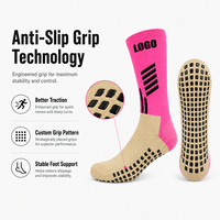 Chaussettes de football personnalisées antidérapantes avec semelle en silicone, couleurs et logo personnalisés, rembourrées, OEM ODM, faible MOQ, directement de l'usine