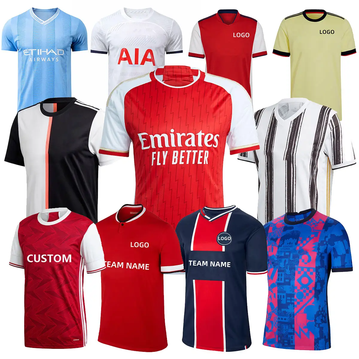 LUSON New Soccer Training Kit Club Soccer Jersey Qualidade Original Para A Equipe E Clube Custom Football Jerseys