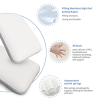 Oreiller de sommeil cervical thérapeutique orthopédique à ressorts ensachés en mousse ergonomique, personnalisable et professionnel