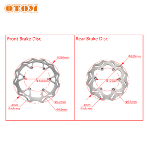 Стальной передний задний тормозной диск для мотоцикла OTOM 260 мм 220 мм для KTM XCF XCW SXF EXC 125 250 350 450 500 HUS QVARNA GASGAS - Product Image 2