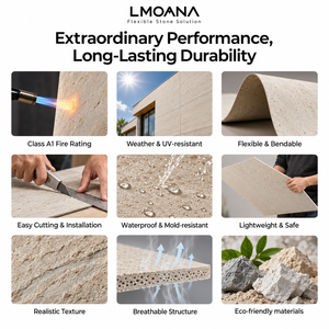 <span class=keywords><strong>Panel</strong></span> de Pared de Cerámica Flexible y Suave, Revestimiento de Pared Exterior Impermeable y Flexible para Renovación de Fachadas de Edificios Antiguos - Product Image 2