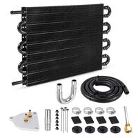 Accessoires de modification automobile noirs à 2 rangées : Condenseur de type tuyau pour climatisation, Refroidisseur/radiateur d'huile de type tube
