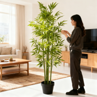 Plante de bambou artificielle réaliste en pot, faux arbre de bambou, plante d'intérieur pour la maison, le jardin, l'hôtel, le restaurant, la décoration paysagère