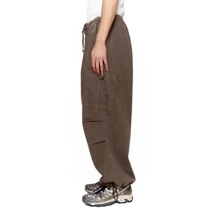 High Quality Custom Outdoor Streetwear <b>Brown</b> Drawstring Cotton Baggy <b>Trousers</b> <b>Mens</b> Parachute <b>Cargo</b> Pants - Product Image 3