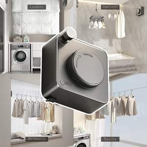 Séchoir à linge rétractable mural en acier inoxydable pour intérieur et extérieur, design minimaliste, métal durable et robuste - Product Image 4