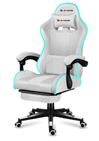 Silla de Juego de Cuero Estilo Racing con LED RGB, Diseño Ergonómico, Estilo Moderno, Altura Ajustable y Reposapiés para PC