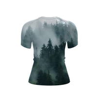 Dropshipping Jiu jitsu rashguard fitness séchage rapide logo personnalisé noir cool pour les femmes chemise de compression à manches courtes rashguard bjj