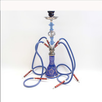 Hookah Shisha Top End kustom ramah lingkungan kaca transparan Resin Stainless Steel Pom Resin lubang tunggal Chicha