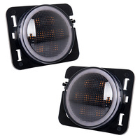 Feu de clignotant latéral T-BULL LED avec lentille fumée et Angel Eye pour Jeep Wrangler