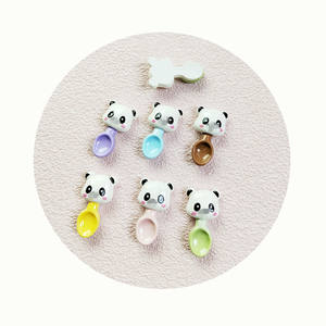 Kawaii มินิแพนด้าช้อนของเล่นเรซิ่นแบนกลับ DIY Hairpin ต่างหูหัตถกรรมสมุดภาพกุทัณฑ์ตกแต่ง Art - Product Image 4