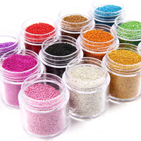 Perles de caviar pour nail art, strass pour ongles, micro-billes de cristal, perles en braille, décorations 3D pour nail art