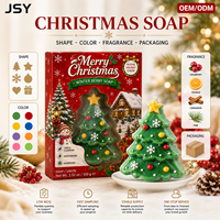 Jabón de Árbol de Navidad de Marca Privada 100g, Regalo Navideño, Limpieza Suave, Barra Festiva Novedosa, Fabricante OEM ODM con Empaque Personalizado