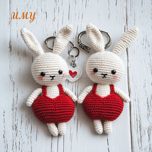 ตุ๊กตาถักโครเชต์รูปหงส์ กระต่าย แมว อามิกุมิ ผ้าฝ้าย ของขวัญวันวาเลนไทน์ พวงกุญแจตุ๊กตาขนนุ่ม ไส้ใยฝ้าย PP สำหรับทุกเพศ - Product Image 5