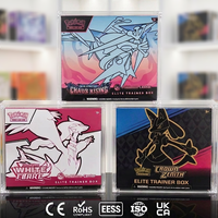 Boîte de rangement pour collection Elite Trainer Pokem avec couvercle à fermeture magnétique, en acrylique 5MM, protection UV 99%, pack booster ETB
