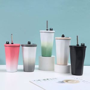 Custom Logo Stainless Steel Tumbler With Lid Vacuum Insulated Ice <b>Coffee</b> Cup With Straw for Ice Collapsible Water <b>Bottle</b> - Product Image 5
