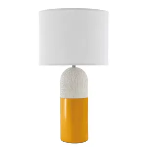 UL Listed American Style Retro Solid Wood Base Table Lamp With Fabric Shade