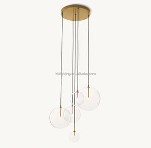 ミニマリストシャンデリア階段 & ダイニングエリア用マルチグローブクラスタークリアガラス球 - Product Image 1